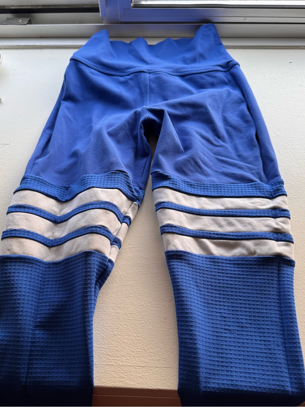 Bombshell Sportswear Royal Blue Leggings with White Stripes